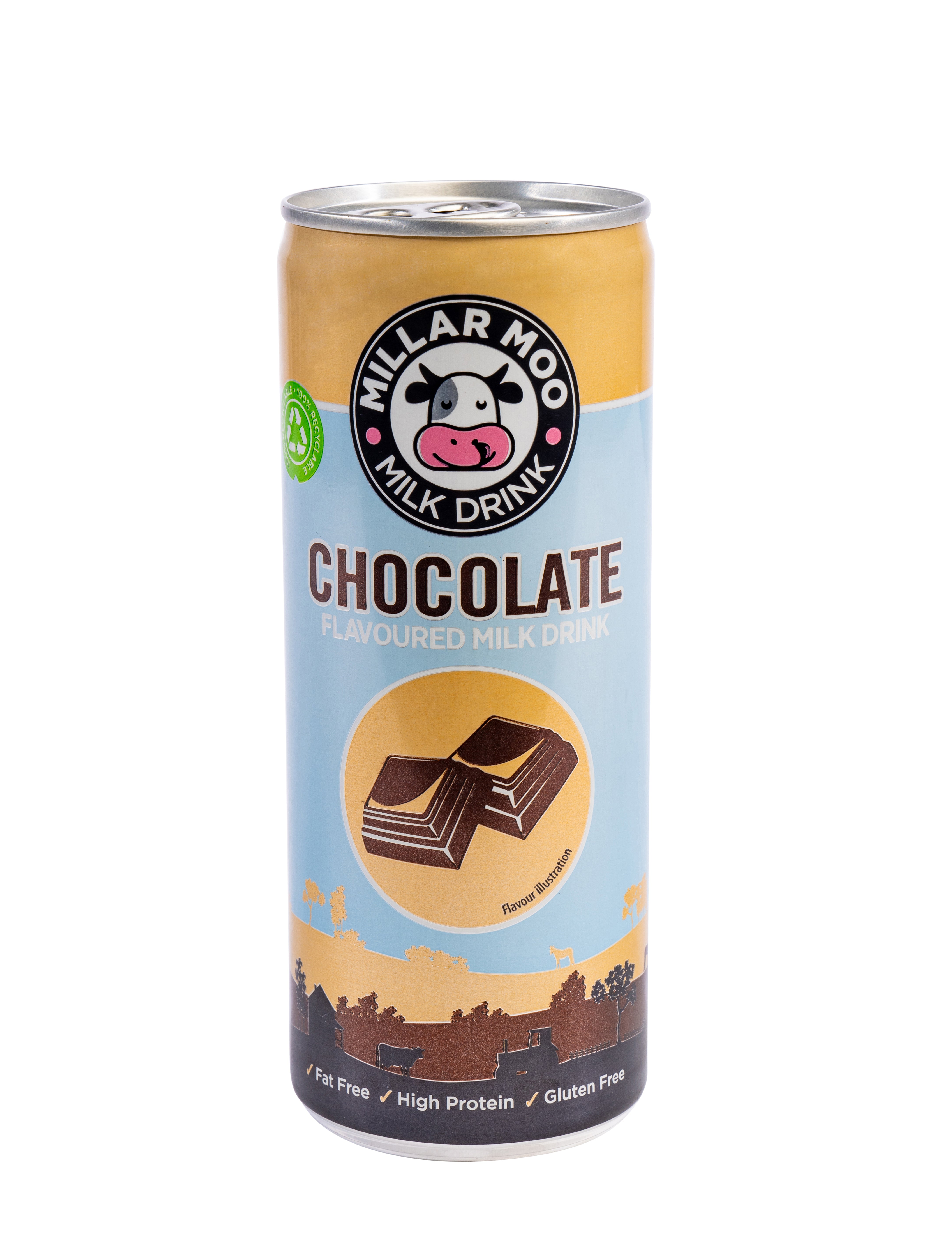 Millar Moo Crate of Chocolate Cans